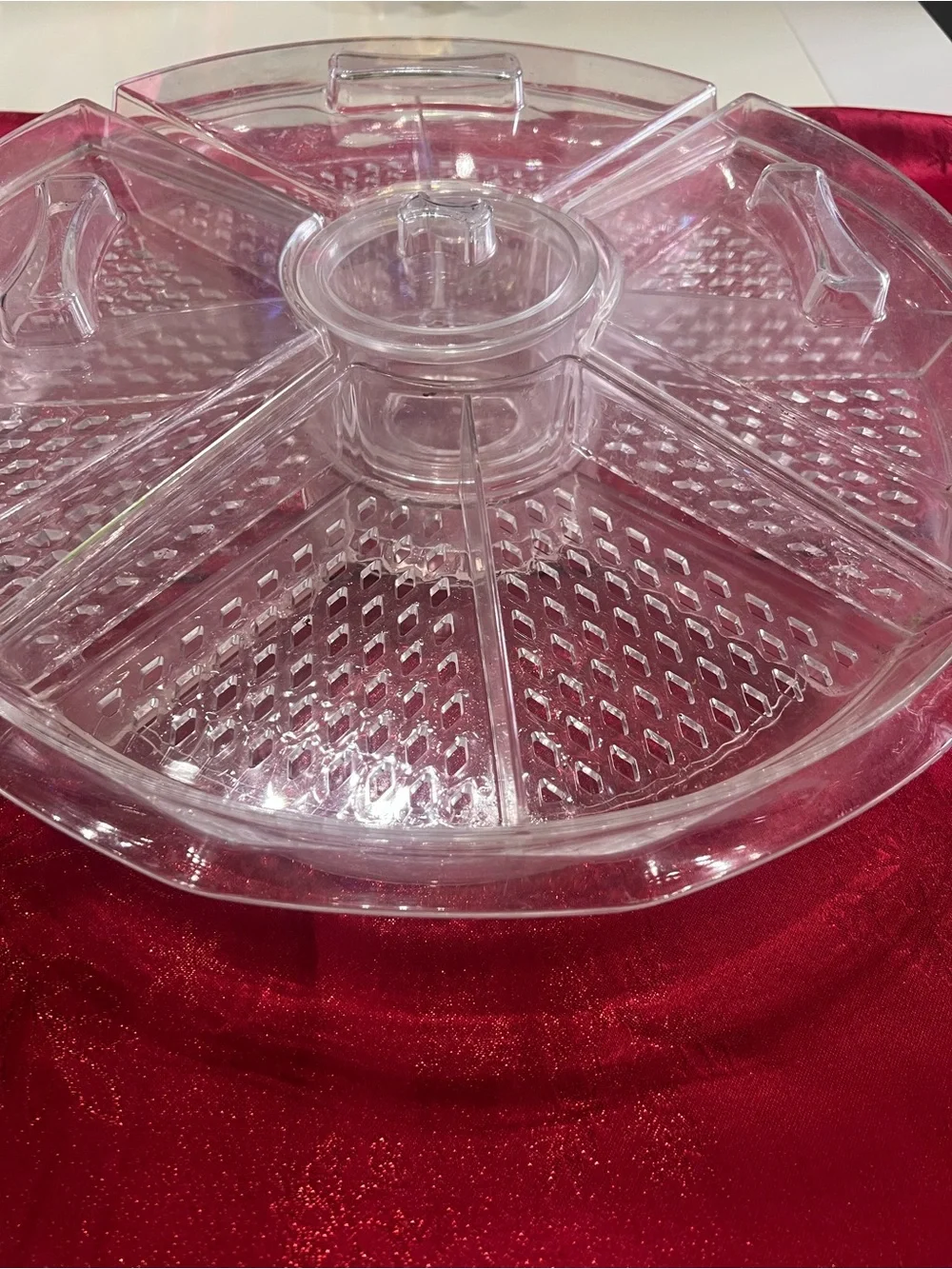 Clear Plastic 6-Compartment Party Serving Tray - Unbranded
